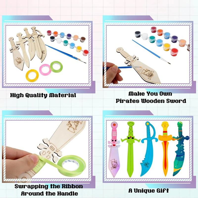 Wooden DIY Drawing Pirate Wood - Cosplay Prop Painting review and price