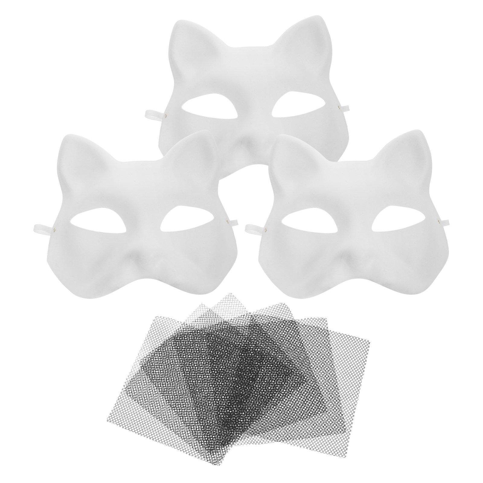 3Sets Cat Mask Unpainted Blank - Cosplay Prop Painting review and price